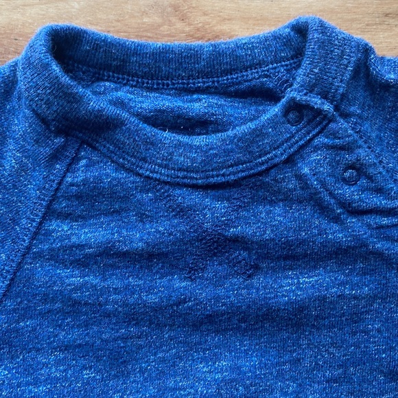 Baby GAP 6-12M Blue Heather Long sleeve 100% Cotton Sweatshirt Romper - Picture 9 of 11